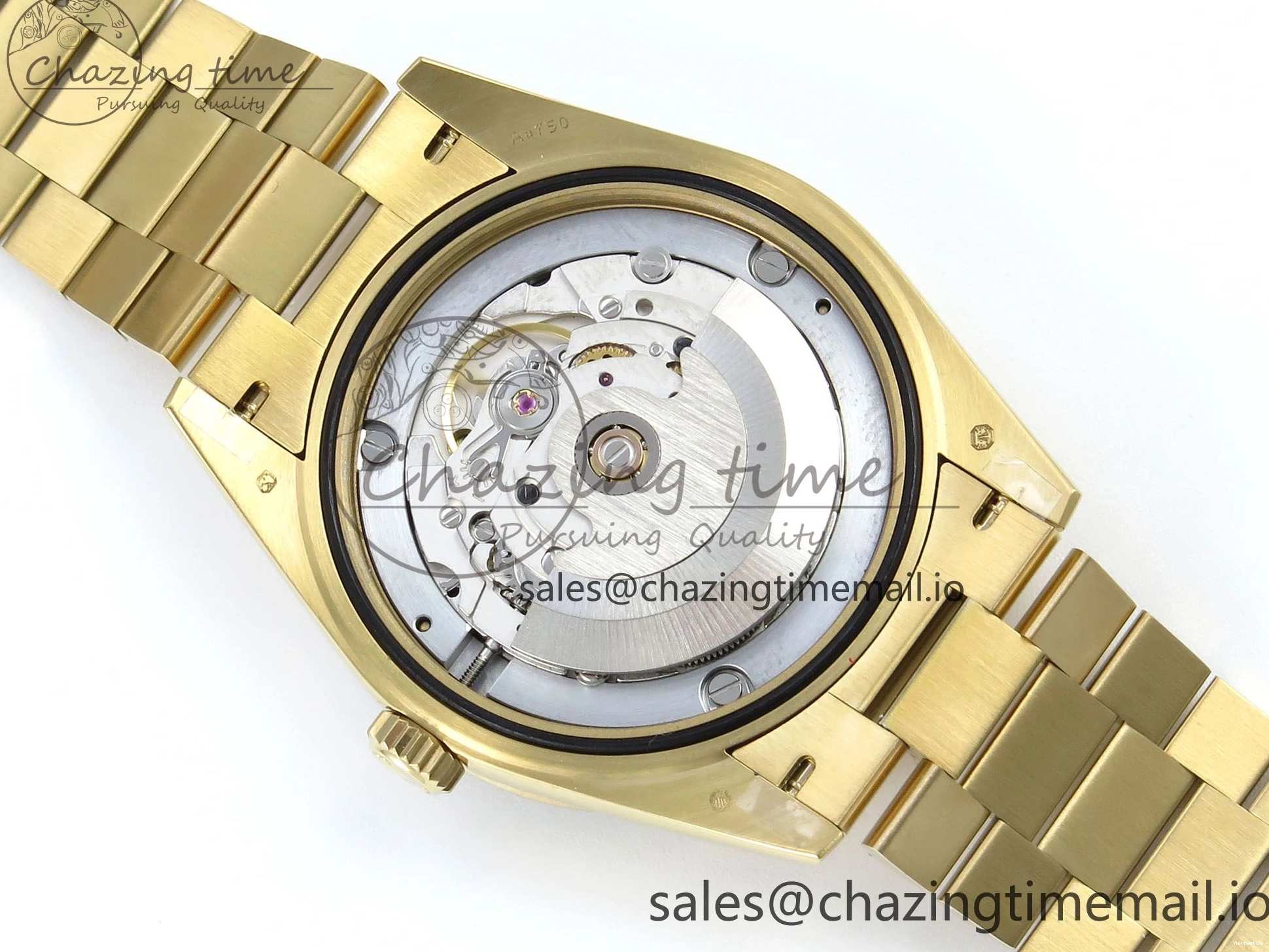 Bracelet Black 40 QF Diamonds Weight) Best YG on DayDate A2836 Dial V5 (Gain Bezel President Green Edition 1:1 0429